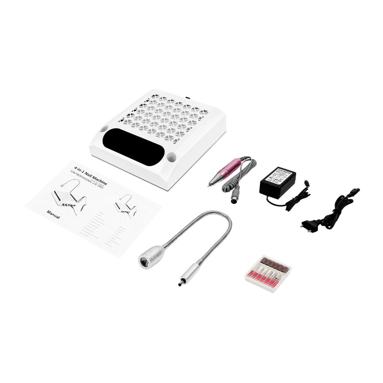 4-in-1 Electric Nail Polisher, 100-240V Professional Nail Drill Machine, Nail Art Tool for Nail Technicians, Beginners & Nail Enthusiasts