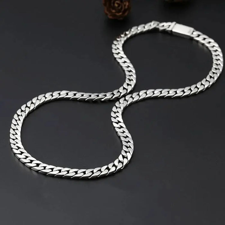 100% S925 Collana in argento sterling Bracciale Punk S925 Gioielli in argento Non sbiadisce mai Carry certificato Uomo Donna Gioielli Regali platinumshop