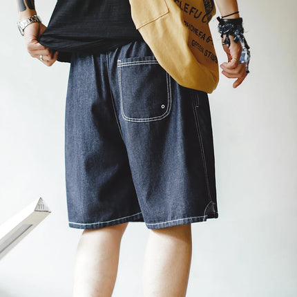 Maden Summer Casual Ice Jeans uomo pantaloncini di Jeans Cool Fit pantaloni larghi a gamba dritta pantaloni corti estivi da uomo