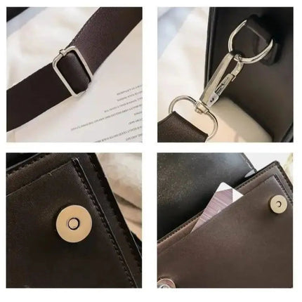 Classic Designer PU Leather Crossbody Bag for Women Travel Handle Handbag Fashion Shoulder Messenger Bag Ladies Small Flap Bag PlatiNum