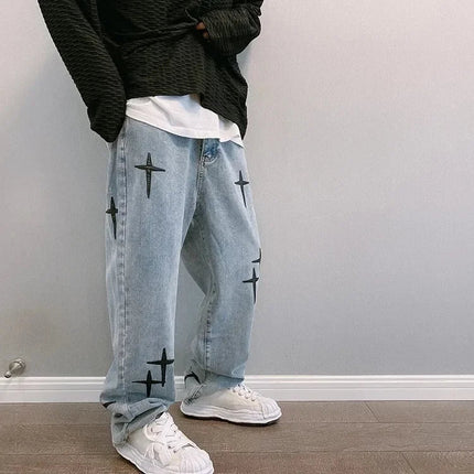 Jeans Men Wide Leg Cargo Pants Streetwear Baggy Men Korean Fashion Loose Straight Male Clothing Y2K Hip Hop Style Male Trousers PlatiNum