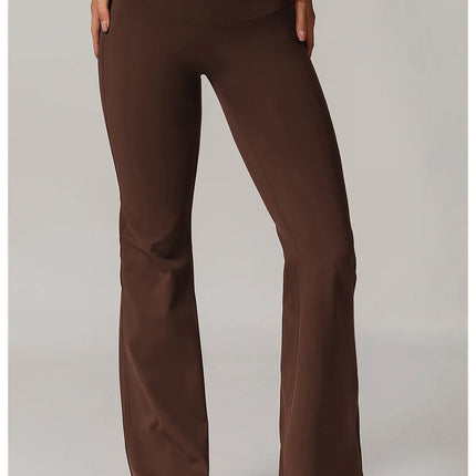 High Waist Wide Leg Pants Leggings Women Tights Fitness Bell-bottoms Yoga Elastic Leggings Push Up Gym Workout Flared Pants PlatiNum