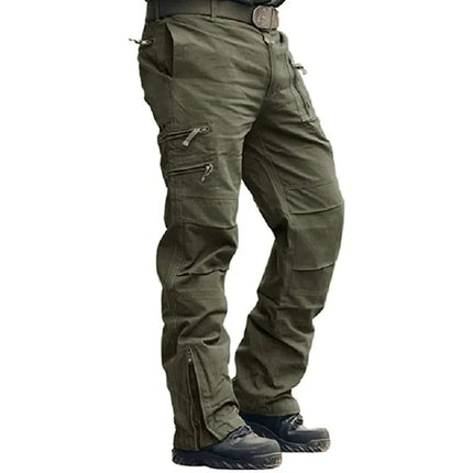 Men's Cargo Pants Outdoors Style Tactical Pants Male Camo Jogger Plus Size Cotton Many Pocket Men Camouflage Black Trousers