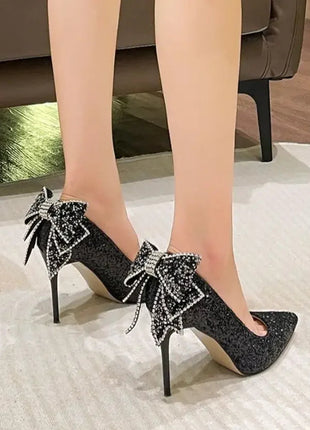 Shoes for Woman 2025 Silver Women's heeled Summer Footwear Wedding Bride Shoe Rhinestone Pointed Toe Super High Heel Diamond PlatiNum