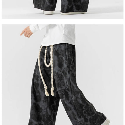 Pantaloni a gamba larga autunnali Uomo Donna Pantaloni casual stampati stile cinese Moda maschile Marea Sport Pantaloni larghi Streetwear Unisex 5XL