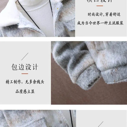 Retro Men's Woolen Coat Winter Add Velvet Keep Warm Jackets Classic Plaid Print Loose Casual Trench Blends Jacket Men Clothing