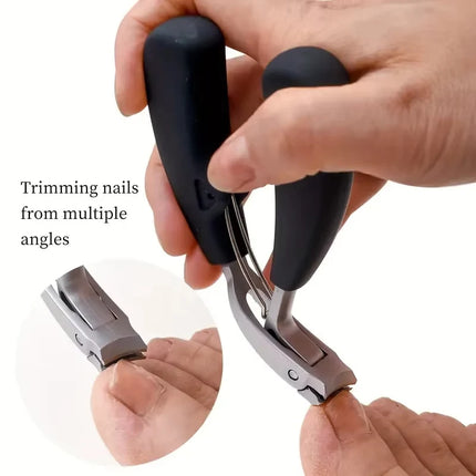 Heavy‑Duty Nail Clippers with Wide Jaw Opening, Inclined Arc Blade Nail Cutter for Thick Hard Fingernails & Toenails, Household Manicure Pedicure Tool