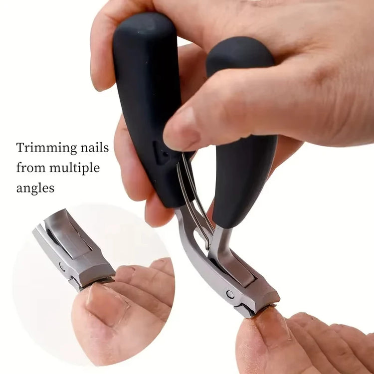 Heavy‑Duty Nail Clippers with Wide Jaw Opening, Inclined Arc Blade Nail Cutter for Thick Hard Fingernails & Toenails, Household Manicure Pedicure Tool