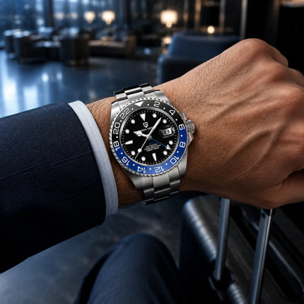 PAGANI DESIGN 2026 Nuovo Orologio Meccanico di Lusso da Uomo Batman 40MM GMT con Bracciale Jubilee, Vetro Zaffiro, Acciaio Inossidabile, Impermeabile, Automatico