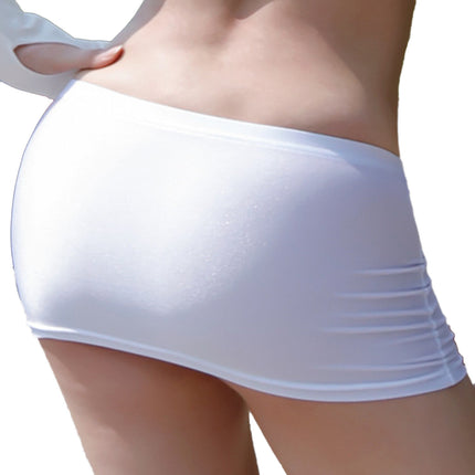 Minigonna da donna a vita bassa Tinta unita Cintura elastica Lingerie Minigonna aderente Gonna ultra trasparente Gonna da spiaggia Abbigliamento da notte