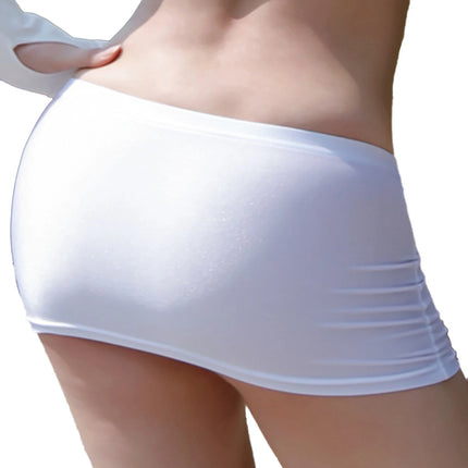 Minigonna da donna a vita bassa Tinta unita Cintura elastica Lingerie Minigonna aderente Gonna ultra trasparente Gonna da spiaggia Abbigliamento da notte