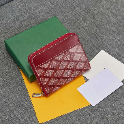 Portafoglio unisex con cerniera in vera pelle, mini borsa quadrata, borsa portaoggetti alla moda con scomparti multipli per monete e carte, per uso quotidiano