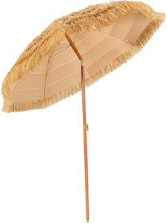 Ombrellone hawaiano, diametro 175 cm, ombrellone da spiaggia, paglia, 30 °   Ombrellone da Giardino Pieghevole, Ombrellone in Paglia, per Balcone, Spiaggia