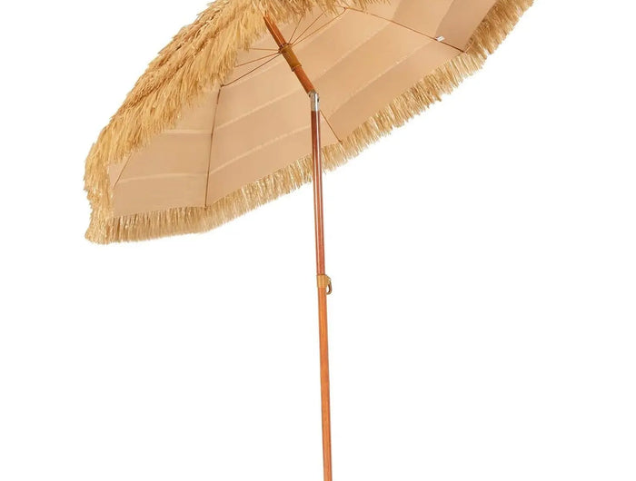 Ombrellone hawaiano, diametro 175 cm, ombrellone da spiaggia, paglia, 30 °   Ombrellone da Giardino Pieghevole, Ombrellone in Paglia, per Balcone, Spiaggia