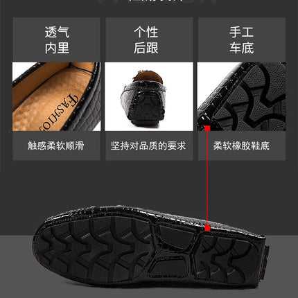 Stazione europea Slip-On Lazy Beanie Shoes Modello coccodrillo da uomo Scarpe da uomo 36 Taglia piccola 48 Nuove scarpe casual in pelle da uomo di grandi dimensioni