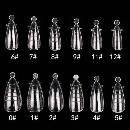 60Pcs Dual Nail Forms Extension Tips Mold Quick Building False Nails Short Almond Acrylic Upper Forms DIY Art Manicure Tool 2027