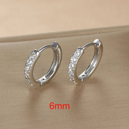 2 pezzi piccoli orecchini a cerchio piccoli Huggie in acciaio inossidabile per le donne cerchio rotondo punk unisex orecchini rock gioielli penetranti della cartilagine PlatiNum