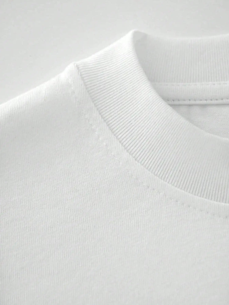 Men's Fashion Balance Letter Pattern Crew Neck Short Sleeve Casual T-Shirt PlatiNum