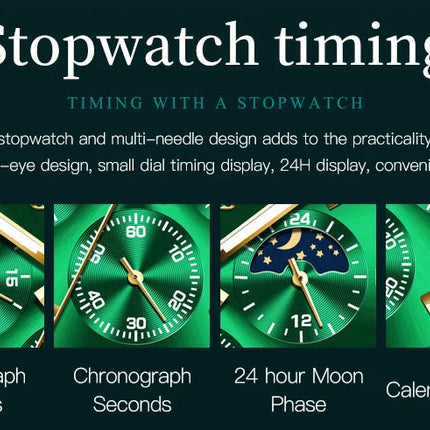 OLEVS Orologi da uomo Orologio di lusso delle migliori marche da uomo Cronografo originale impermeabile in acciaio inossidabile Fasi lunari Data Quadrante Rota platinumshop