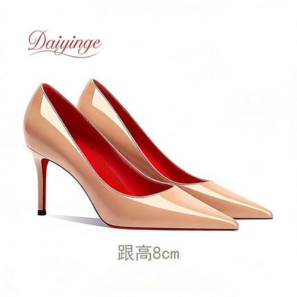 Chaussures Femme 2026 Tendance Luxe à Semelle Rouge Talons Hauts Aiguille Bout Pointu 12 cm Confortables pour Fêtes et Cérémonies