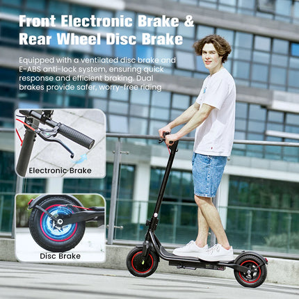 Monopattino Elettrico iScooter W6 10 Pollici 500W per Adulti, E-Scooter 36V 10.5Ah, Velocità 35km/h, Supporto APP, Autonomia 30km, Monopattini Elettrici Urbani