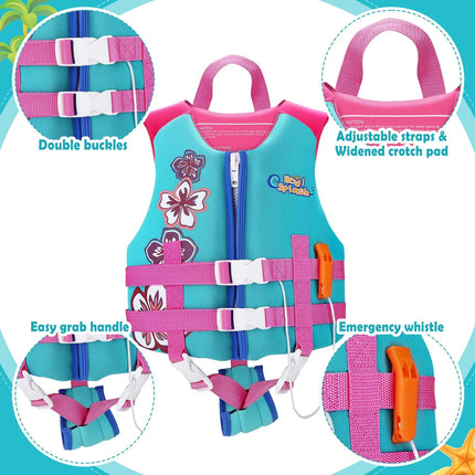 HeySplash Kids Swim Vest Float Jacket Swimming Pullover Swimsuit with Adjustable Strap Floating Vest for Toddlers