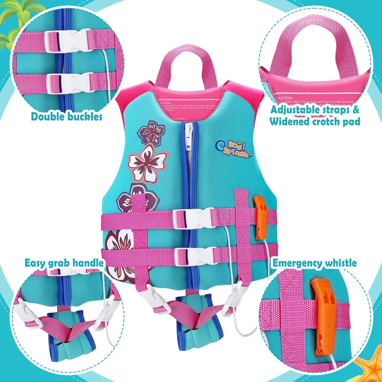 HeySplash Gilet da bagno per bambini Floaties Giacca da nuoto Maglione Costume da bagno con cinturino regolabile Gilet galleggiante per bambini