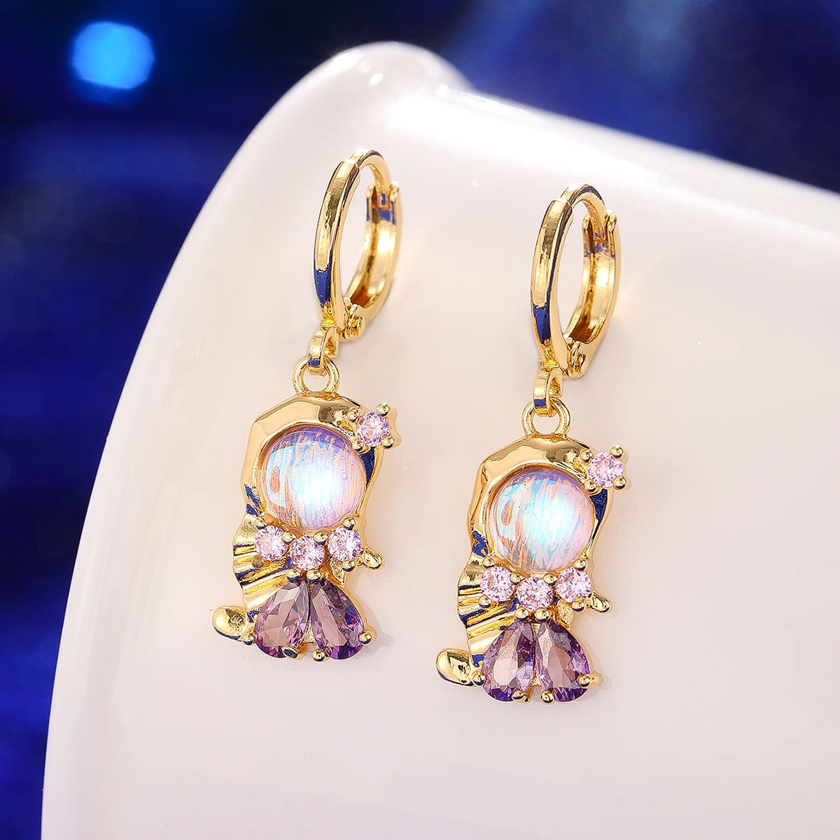 Collana alla moda con zirconi colorati, fiaba, piccola principessa, catena universale placcata in oro, catena clavicola, temperamento dolce