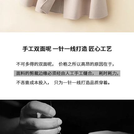 UHYTGF Mid Long Bat Cape Wool Coat Women High-End Double Sided Cashmere Autumn Jacket Female Fashion Casual Ladies Outewear 2029