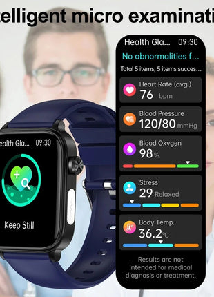 2025 Nuovo AI Diagnosi Lipidi nel sangue Acido urico Test di composizione corporea Smart Watch per uomo ECG + PPG Chiamata Bluetooth Salute Smartwatch platinumshop