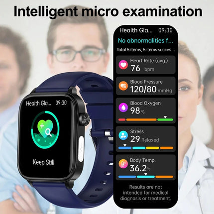 2025 Nuovo AI Diagnosi Lipidi nel sangue Acido urico Test di composizione corporea Smart Watch per uomo ECG + PPG Chiamata Bluetooth Salute Smartwatch platinumshop
