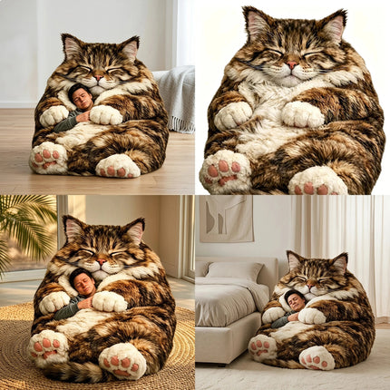 Giant Animal Sleeping Bag Soft Warm Plush Washable Cute Cat Envelope Bed for Adults Winter Outdoor Use
