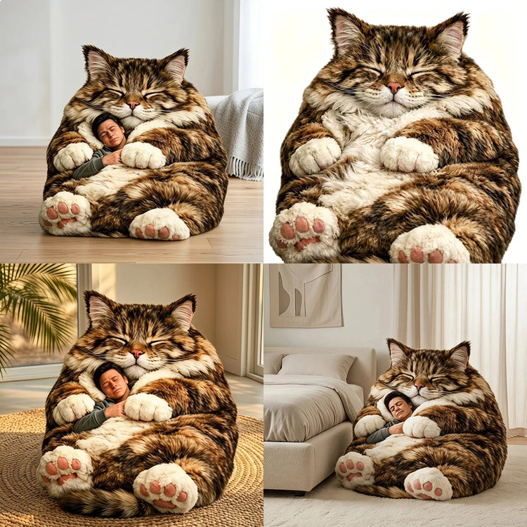Giant Animal Sleeping Bag Soft Warm Plush Washable Cute Cat Envelope Bed for Adults Winter Outdoor Use