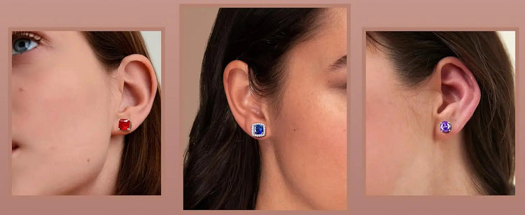 Drperfect Orecchini in argento con zirconi cubici per donna Uomo Orecchini a bottone delicati ipoallergenici placcati in oro 14 carati platinumshop
