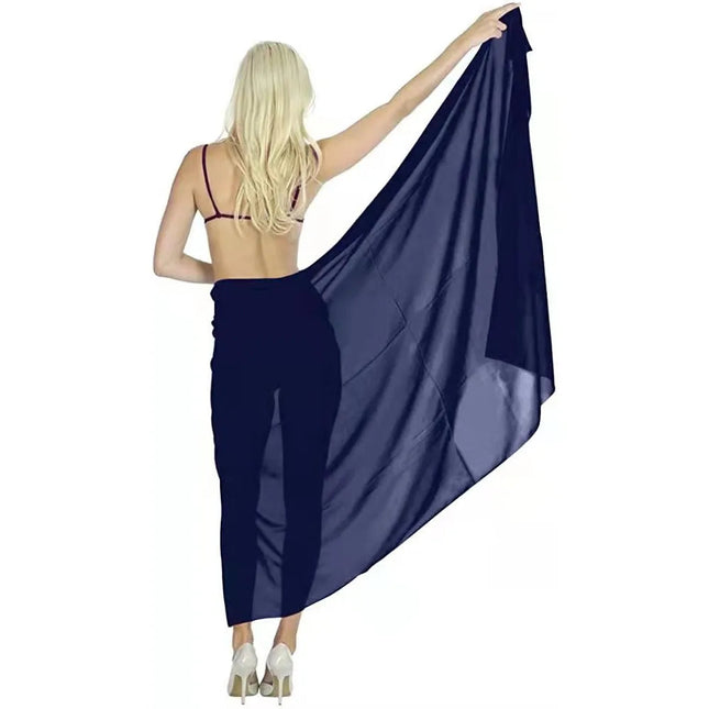Sarong Lungo in Chiffon, Copricostume Trasparente da Spiaggia, Sciarpa Sexy per Bikini, Copricostume Unico per Donne in Vacanza platinumshop