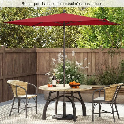 213×140cm Rectangular Patio Umbrella with 30° Push Button Opening, Portable Outdoor Umbrella with 2-Section Tilting Design and Carry Bag