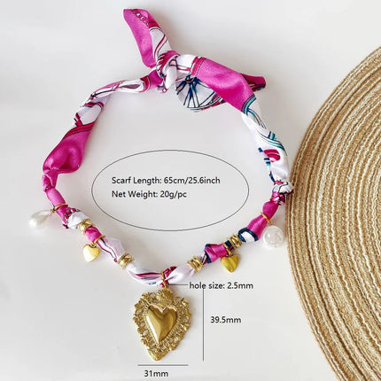 Collana bandana morbida con ciondolo a forma di fiore a forma di cuore placcato in oro per gioielli impilabili da donna e ragazza PlatiNum