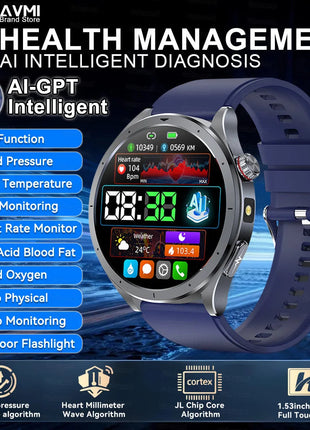 Nuovo Smartwatch 2026 per Analisi del Grasso Corporeo, ECG+PPG, Acido Urico, Pressione Sanguigna, Ossigeno nel Sangue, Orologio con Chiamate per Uomini e Donne platinumshop