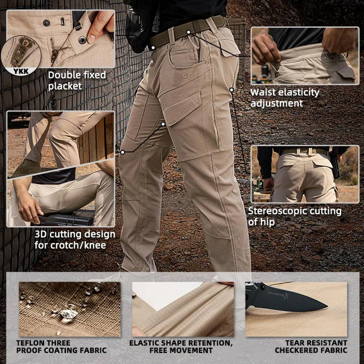 TOPTACPRO Men's Flex Ripstop Water-Resistant Lightweight Stretch Cargo Trousers for EDC Outdoor Work Hiking 8201