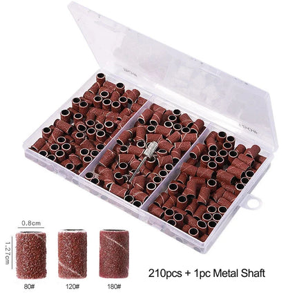 Nail Sanding Ring Bands 80/120/180/240 Grit Electric Manicure Drill Grinding Heads UV Gel Polish Removal Pedicure Abrasive Tools 2028