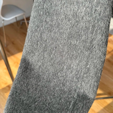 Korean Fashion Dark Gray Stand Collar 100%Wool Coat Women Long Winter Jacket