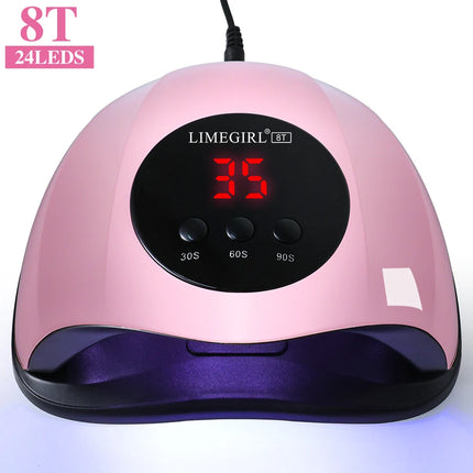 LIMEGIRL Rofessional 24LED Nail Lamp with LCD Display & Sensor Suitable for /LED Nail Polish, 4 Timer Settings, Instant Nail Dryer for Gel Polish, Lamp for Home Salon, Nail Glue Tool, No Adapter Required Gift for DIY