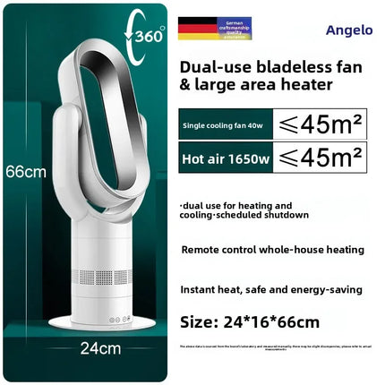 Ventilatore a Torre Senza Pale Angelo Tedesco 220V, Purificatore d'Aria e Riscaldatore 2 in 1 per Uso Domestico QDW