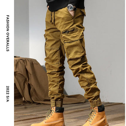 CAAYU Joggers Cargo Pants Men Casual Y2k MultiPocket Male Trousers Sweatpants Streetwear Techwear Tactical Track Black Pants Men