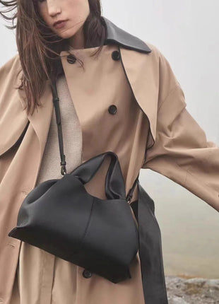 Borsa Hobo da Donna, in Morbida Pelle Martellata con Manico Superiore e Tracolla Regolabile per Lavoro, Viaggi e Outfit Quotidiani