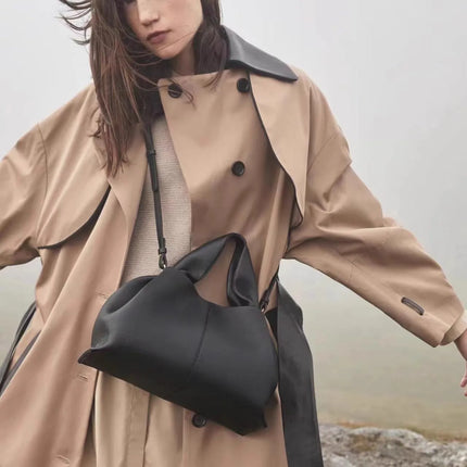 Borsa Hobo da Donna, in Morbida Pelle Martellata con Manico Superiore e Tracolla Regolabile per Lavoro, Viaggi e Outfit Quotidiani