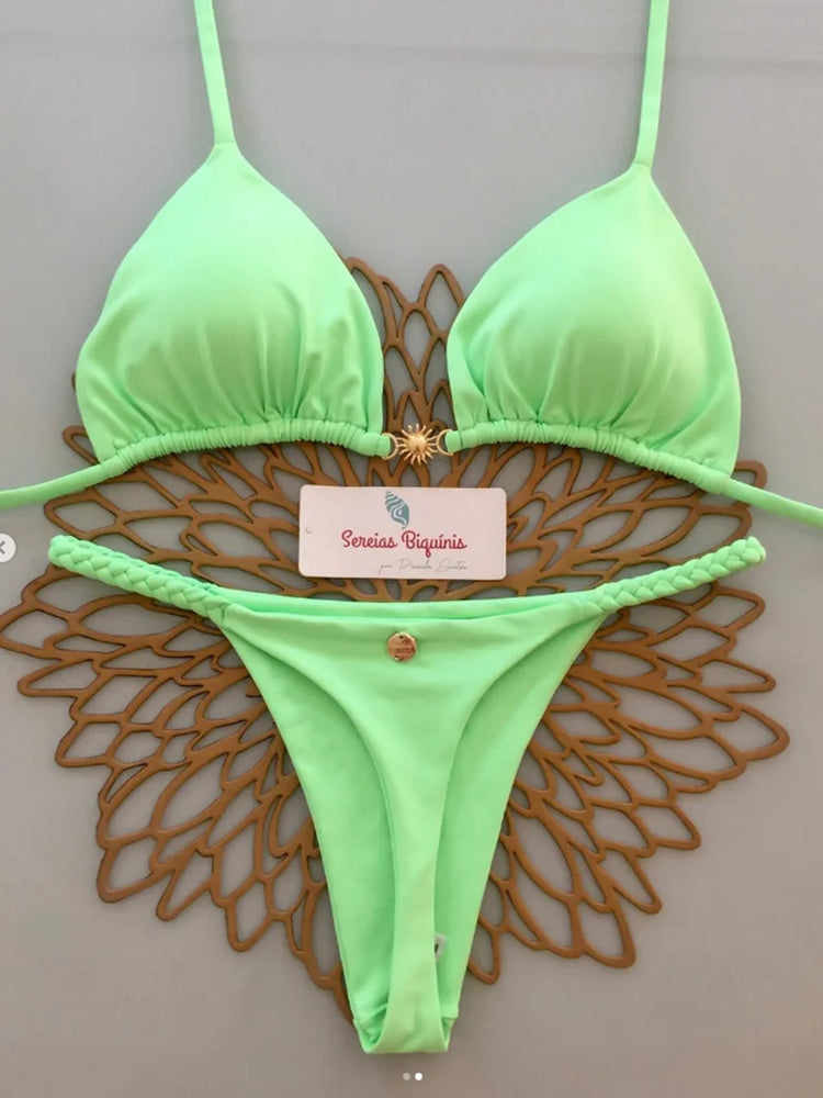 Micro Bikini Push Up Costumi da bagno donna 2026 Costumi da bagno sexy Bikini brasiliano Set Halter Biquini Costumi da bagno Perizoma Beachwear Donna