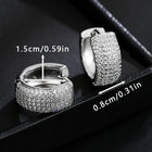 Luxury Zirconia Pave Wide Big Hoop Earrings Women Men Unisex Huggies Earrings Hip Hop Jewelry Bridal Wedding Accessories Gift PlatiNum