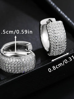 Luxury Zirconia Pave Wide Big Hoop Earrings Women Men Unisex Huggies Earrings Hip Hop Jewelry Bridal Wedding Accessories Gift
