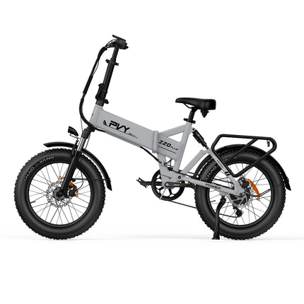 [EU DIRECT] Bicicletta Elettrica Pieghevole PVY Z20 PLUS, Pneumatici Fat da 20*4.0 Pollici con Tripla Sospensione Ammortizzata, Coppia 100N.m, Batteria 48V 16.5Ah - Grigio
